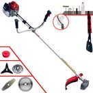 Roçadeira Máquina de Cortar Grama Kawashima BCJ620-L À Gasolina 2 Tempos 62cc 3HP de Potência 10.000rpm Multifuncional + Kit Lâmina 3 Pontas, Lâmina 40 Dentes Vídea e Escova de Aço Rotativa EXTRA