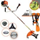 Roçadeira Máquina de Cortar Grama Vulcan VR620-H À Gasolina 62cc 3HP Completa Com 4 Opções de Corte Carretel de Nylon, Lâmina 3 Pontas, Lâmina 40 Dentes de Vídea e Escova de Aço Rotativa 38 Cerdas