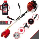 Roçadeira Multifuncional À Gasolina Kawashima KW43L 43cc 1,7HP 10.000rpm 5 Em 1 Com Carretel de Nylon + Lâmina Facão, Lâmina 3 Pontas, Lâmina 40 Dentes de Vídea, Lâmina 80 Dentes + ÓLEO TOYAMA 2T