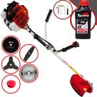 Roçadeira Multifuncional À Gasolina Kawashima KW52L 52cc 2,5HP 10.000rpm 5 Em 1 Com Carretel de Nylon + Lâmina Facão, Lâmina 3 Pontas, Lâmina 40 Dentes de Vídea, Lâmina 80 Dentes + ÓLEO TOYAMA 2T