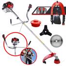 Roçadeira Multifuncional À Gasolina Toyama RT52L 52cc 2HP Motor 2T Alta Rotação Com Carretel de Nylon + Faca 3 Pontas + Faca 40 Dentes de Vídea