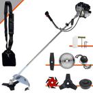 Roçadeira Multifuncional À Gasolina Toyama TBC43-H 2T 43cc 1,7HP 12.000rpm Alta Performance Completa Com Carretel de Nylon e Kit 5 Lâminas de Corte