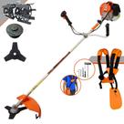 Roçadeira Multifuncional À Gasolina Vulcan VR620H 62cc 3HP de Potência Alta Rotação e Performance Podador de Grama Profissional Completo Com Carretel Nylon + Faca 3 Pontas + Enxada Capinadeira