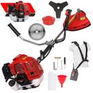 Roçadeira Multifuncional Kawashima KW43-L À Gasolina Motor 2 Tempos 43cc 1,7HP de Potência 10.000rpm Completa Com 3 Opções de Cortes Cabeçote de Nylon + Lâmina 3 Pontas + Lâmina 40 Dentes de Vídea