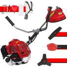 Roçadeira Multifuncional Kawashima KW52-L À Gasolina 52cc Motor 2T 2,5HP de Potência 10.000rpm Alta Performance e Potência Completa Com Cabeçote de Nylon + Lâmina 2 Pontas + Lâmina 3 Pontas