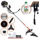 Roçadeira Multifuncional Terra GRH-430 À Gasolina 43cc 1,7HP 6.500rpm Com Carretel de Nylon + Faca 2 Pontas + Faca 3 Pontas + Faca 40 Dentes + Faca 80 Dentes + Escova de Aço Circular + ÓLEO STIHL