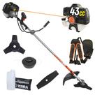 Roçadeira Multifuncional Terra GRH-430 À Gasolina Motor 2 Tempos 43cc 1,7HP de Potência 6.500rpm Podador de Grama Completa Com 3 Opções de Cortes Cabeçote de Nylon + Lâmina 2 Pontas + Lâmina 3 Pontas