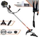 Roçadeira Multifuncional Terra GRH430 À Gasolina Motor 2T 43cc 1,7HP 6.500rpm Com 5 Opções de Cortes Carretel de Nylon, Faca 2 Pontas, Faca 3 Pontas, Faca 40 Dentes de Vídea e Escova de Aço 38 Cerdas