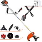 Roçadeira Multifuncional Vulcan VR330-P À Gasolina 2T 33cc 1,2HP Alta Rotação Completa Com Carretel de Nylon e Lâmina 3 Pontas + Kit Extra Lâmina Facão, Lâmina 6 Pontas, Lâmina 80 Dentes e Trimmer