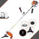 Roçadeira Multifuncional Vulcan VR430P À Gasolina 2T 43cc 1,7HP de Potência 10.000rpm Completa Com Guidão Anti-Vibração Carretel de Nylon e Lâmina 3 Pontas + EXTRA Lâmina 80 Dentes e Escova 38 Cerdas