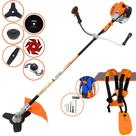 Roçadeira Multifuncional Vulcan VR520-H À Gasolina 2T 52cc 2,5HP Alta Rotação Completa Com Carretel de Nylon e Lâmina 3 Pontas + Kit Extra Lâmina Facão, Lâmina 6 Pontas, Lâmina 80 Dentes e Trimmer