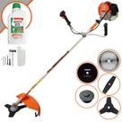 Roçadeira Multifuncional Vulcan VR620-H À Gasolina 62cc 3HP 12.500rpm Completa Com Carretel de Nylon e Faca 3 Pontas + EXTRA Faca 2 Pontas, Faca 40 Dentes de Vídea, Faca 80 Dentes + ÓLEO STIHL 2T