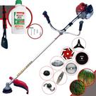 Roçadeira Multifunções À Gasolina Kawashima BCJ431L 43cc 1,7HP Com 8 Opções de Cortes Com Facas 2 Pontas, 3 Pontas, 6 Pontas, 40 Dentes Vídea, 80 Dentes, Trimmer, Escova de Aço e Carretel + ÓLEO STIHL