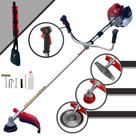 Roçadeira Multifunções Kawashima BCJ620-L À Gasolina 2 Tempos 62cc 3HP de Alta Rotação e Performance Máquina de Corta Grama Com 3 Opções de Cortes Cabeçote de Nylon + Lâmina Facão + Lâmina 40 Dentes