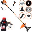 Roçadeira Multifunções Vulcan VR520-H À Gasolina 52cc 2,5HP 10.000rpm Com Carretel Nylon + Faca 2 Pontas + Faca 3 Pontas + Faca 40 Dentes Vídea + Faca 80 Dentes + Escova de Aço Circular + ÓLEO TOYAMA