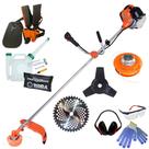 Roçadeira Podador de Grama À Gasolina Multifunções Terra GR520XP 52cc 2,5HP Motor 2T Alta Rotação Completo Para Todos os Tipos de Trabalho Com Carretel + Faca 40 Dentes Vídea + Faca 3 Pontas + EPI Roçadeira Podador de Grama À Gasolina Multifunções Terra GR520XP 52cc 2,5HP Motor 2T Alta Rotação Completo Para Todos os Tipos de Trabalho Com Carretel + Faca 40 Dentes Vídea + Faca 3 Pontas + EPI