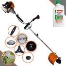 Roçadeira Podador de Grama À Gasolina Terra GRHB430 Bi-Partida 43cc 12.000rpm Completa Multifunções Com Carretel + Faca 2 Pontas + Faca 3 Pontas + Faca 40 Dentes + Faca 80 Dentes + Escova + ÓLEO STIHL