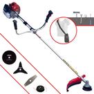 Roçadeira Podador de Grama Kawashima BCJ431-L À Gasolina Motor 2 Tempos 43cc 1,7HP de Potência Alta Rotação e Performance Completa Com Carretel Nylon e Lâmina Facão + Lâmina 3 Pontas + Disco 80 Dentes