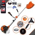 Roçadeira Podador de Grama Terra GR520XP À Gasolina 52cc 2,5HP 6 Em 1 Com Carretel Nylon e Faca 40 Dentes + Faca 2 Pontas, Faca 3 Pontas, Faca 80 Dentes, Escova de Aço 38 Cerdas + ÓLEO TOYAMA 2T + EPI