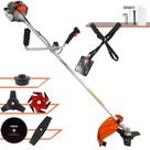 Roçadeira Podador de Grama Vulcan VR330P À Gasolina Motor 2 Tempos 33cc 1,2HP Alta Rotação Completa Com Carretel de Nylon e Lâmina 3 Pontas + Kit Lâmina 2 Pontas, Lâmina 6 Pontas e Lâmina 80 Dentes