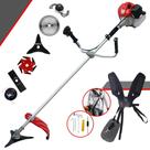 Roçadeira Profissional À Gasolina Anmax CG430-P 43cc 2HP de Potência 9.000rpm Completa Com Carretel de Nylon e Lâmina 2 Pontas + Lâmina 3 Pontas + Lâmina 6 Pontas + Lâmina 40 Dentes de Vídea + Trimmer