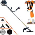 Roçadeira Profissional À Gasolina Anmax CG430B 43cc 1,7HP 12.000rpm Para Todos os Tipos de Trabalhos Com Carretel de Nylon + Lâmina Facão + Lâmina 3 Pontas + Lâmina 40 Dentes Vídea + Lâmina 80 Dentes