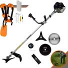 Roçadeira Profissional À Gasolina Anmax CG430B 43cc 2T 1,7HP 12.000rpm Completa Com 5 Opções de Cortes Com Carretel de Nylon + Lâmina Facão + Lâmina 3 Pontas + Lâmina 40 Dentes + Lâmina 80 Dentes
