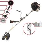 Roçadeira Profissional À Gasolina Kawashima KW52LE 52cc 2T 2,5HP 10.000rpm Completa Com 5 Opções de Cortes Com Carretel de Nylon + Lâmina Facão + Lâmina 3 Pontas + Lâmina 40 Dentes + Lâmina 80 Dentes