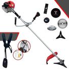 Roçadeira Profissional Anmax CG430-P À Gasolina 2T 43cc 9.000rpm 2HP Cortador de Grama Lateral Completa Com Carretel de Nylon + Kit 4 Lâminas de Corte + Escova de Aço Para Concreto, Calçada, e Pavers