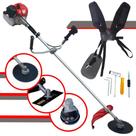 Roçadeira Profissional Anmax CG430P TB À Gasolina 43cc 2HP 9.000rpm Motor 2T Multifuncional Robusta e Resistente Cortador de Grama Com Carretel de Nylon + Lâmina 2 Pontas + Lâmina 80 Dentes Extra