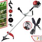 Roçadeira Profissional Anmax CG430P-TB À Gasolina Motor 2T 43cc 2HP Alta Potência Multifuncional 6 Em 1 Com Carretel de Nylon e Lâmina 2 Pontas + Kit Faca 3 Pontas, 6 Pontas, Faca 80 Dentes e Trimmer