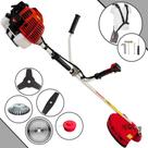 Roçadeira Profissional Completa Kawashima KW43L 43cc 1,7HP Máquina de Corta Grama Para Todos os Tipos de Trabalho Com Lâmina Facão + Lâmina 3 Pontas + Lâmina 40 Dentes de Vídea + Disco Escova de Aço