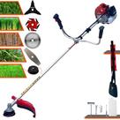 Roçadeira Profissional Kawashima BCJ521-L À Gasolina Motor 2 Tempos 52cc 2,5HP 10.000rpm Multifuncional 5 Em 1 Com Cabeçote de Nylon e Lâmina Facão + Kit Faca 3 Pontas, Faca 6 Pontas e Faca 40 Dentes