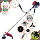 Roçadeira Profissional Kawashima BCJ521L À Gasolina 52cc 2,5HP de Potência 6 Em 1 C/ Carretel e Lâmina Facão + EXTRA Faca 3 Pontas, Faca 40 Dentes, Faca 80 Dentes, Escova de Aço 24 Cerdas + ÓLEO STIHL