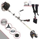 Roçadeira Profissional Kawashima KW43-LE À Gasolina 2T 43cc 1,7HP Alta Rotação e Performance Completa Multifuncional Com Lâmina 3 Pontas + Lâmina 40 Dentes de Vídea + Carretel de Nylon + Escova de Aço