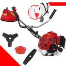 Roçadeira Profissional Multifunções Kawashima KW52L À Gasolina 2 Tempos 52cc 2,5HP de Potência Alta Rotação e Performance Com 3 Opções de Corte Carretel de Nylon + Lâmina Facão + Lâmina 3 Pontas