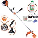 Roçadeira Profissional Terra GR520XP À Gasolina 52cc 2,5HP de Potência 6.500rpm Podador de Grama Completo Com Carretel Nylon + Lâmina 2 Pontas + Lâmina 3 Pontas + Lâmina 40 Dentes + ÓLEO STIHL + EPI