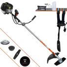 Roçadeira Profissional Terra GRH520 À Gasolina 52cc 2,5HP 6.500rpm Completa Com 4 Opções de Cortes Carretel de Nylon, Faca 2 Pontas, Faca 80 Dentes e Escova de Aço Para Pavers, Concreto e Calçadas