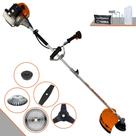 Roçadeira Profissional Terra GRHB430 Bi-Partido À Gasolina 2T 43cc 1,7HP 12.000rpm Com 5 Opções de Cortes Carretel de Nylon + Lâmina Facão + Lâmina 3 Pontas + Lâmina 40 Dentes de Vídea + Escova de Aço