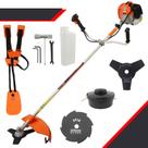 Roçadeira Profissional Vulcan VR620H 2 Tempos 62cc 3HP À Gasolina + Faca 8 Pontas e Lâmina 3 Pontas