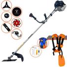 Roçadeira Robusta À Gasolina Anmax CG430B 43cc 1,7HP de Alta Rotação e Potência Com 6 Opções de Cortes Carretel de Nylon + Lâmina Facão + Lâmina 3 Pontas + Lâmina 6 Pontas + Lâmina 80 Dentes + Trimmer