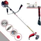 Roçadeira Robusta À Gasolina Kawashima BCJ620-L 62cc 3HP Alta Rotação e Performance Máquina de Corta Grama Com Carretel de Nylon e Lâmina Facão + Lâmina 40 Dentes + Escova Rotativa de Aço 24 Cerdas