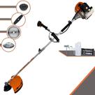 Roçadeira Robusta À Gasolina Terra GRHB430 Bipartido 43cc 1,7HP Alta Rotação e Performance Máquina de Corta Grama Com Carretel Nylon e Lâmina Facão + Lâmina 40 Dentes Vídea + Escova Rotativa 38 Cerdas