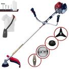 Roçadeira Robusta Completa Kawashima BCJ521-L À Gasolina 52cc 2,5HP de Alta Rotação e Performance Com 4 Opções de Cortes Cabeçote de Nylon + Lâmina Facão + Lâmina 3 Pontas + Lâmina 40 Dentes de Vídea