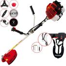 Roçadeira Robusta Kawashima KW43L À Gasolina 43cc 1,7HP 10.000rpm Para Todos os Tipos de Trabalho Com Carretel e Lâmina 3 Pontas + Lâmina Facão + Lâmina 40 Dentes Vídea + Lâmina 80 Dentes + Trimmer