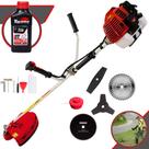 Roçadeira Robusta Kawashima KW52L À Gasolina 52cc 2,5HP de Potência 10.000rpm Completa Com Carretel de Nylon + Lâmina 2 Pontas + Lâmina 3 Pontas + Lâmina 40 Dentes + Lâmina 80 Dentes + ÓLEO TOYAMA 2T