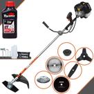 Roçadeira Robusta Lateral Terra GRH520 À Gasolina 52cc 2,5HP 6.500rpm Com Carretel Nylon e Lâmina Facão + Lâmina 3 Pontas + Lâmina 40 Dentes de Vídea + Lâmina 80 Dentes + Escova de Aço + ÓLEO TOYAMA