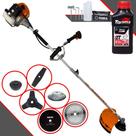 Roçadeira Robusta Lateral Terra GRHB430 Bi-Partida 43cc 1,7HP 12.000rpm Com Carretel Nylon e Lâmina Facão + Lâmina 3 Pontas + Lâmina 40 Dentes de Vídea + Lâmina 80 Dentes + Escova de Aço + ÓLEO TOYAMA
