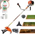Roçadeira Robusta Lateral Vulcan VR620H À Gasolina 62cc 3HP de Potência 12.500rpm Aparador de Grama de Alta Performance e Potência Com Carretel + Lâmina 3 Pontas + Enxada Capinadeira + ÓLEO STIHL 2T