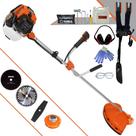Roçadeira Robusta Profissional Terra GR520-XP À Gasolina Motor 2 Tempos 52cc 2,5HP Multifuncional Com Carretel de Nylon + Faca 2 Pontas + Faca 40 Dentes de Vídea + Faca 80 Dentes Circular + EPI